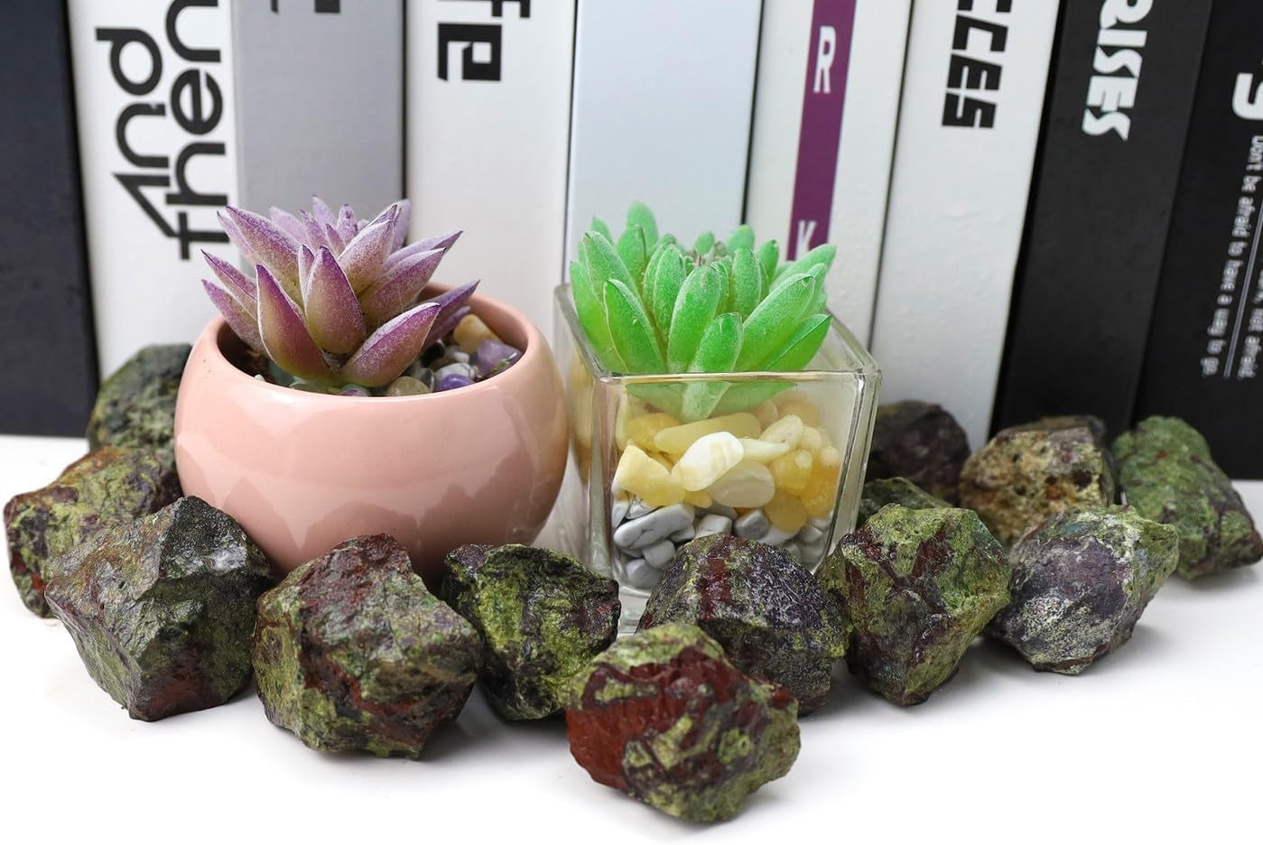 Bulk Dragon Bloodstone Healing Crystals Large 1" Natural Raw Stones Crystal for Reiki Healing, Wicca, witchcraft, Tumbling, Cabbing, Fountain Rocks, Decoration, Polishing