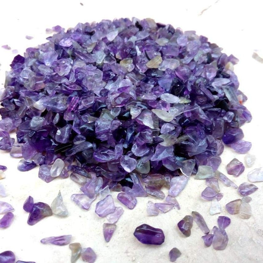 Dreamlike Amethyst Tumbled Chips Crushed Stone Healing Reiki Crystal Jewelry Making Home Decoration