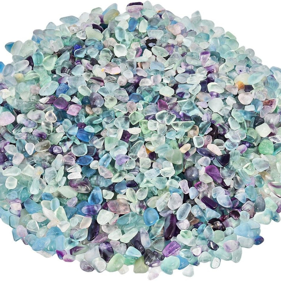 Flourite Tumbled Chips Crushed Stone Healing Reiki Crystal Jewelry Making Home Decoration