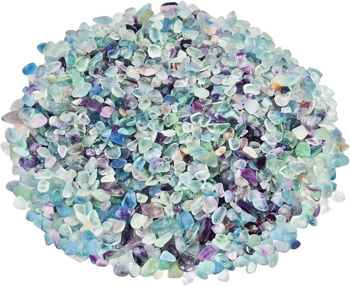 Flourite Tumbled Chips Crushed Stone Healing Reiki Crystal Jewelry Making Home Decoration