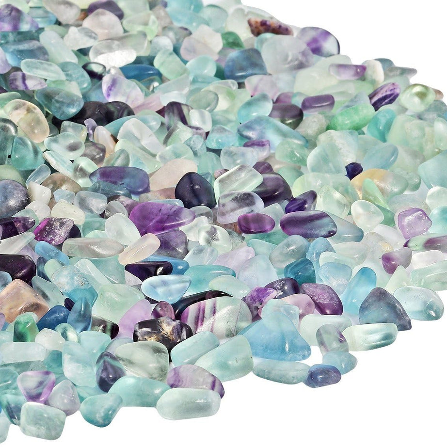 Flourite Tumbled Chips Crushed Stone Healing Reiki Crystal Jewelry Making Home Decoration