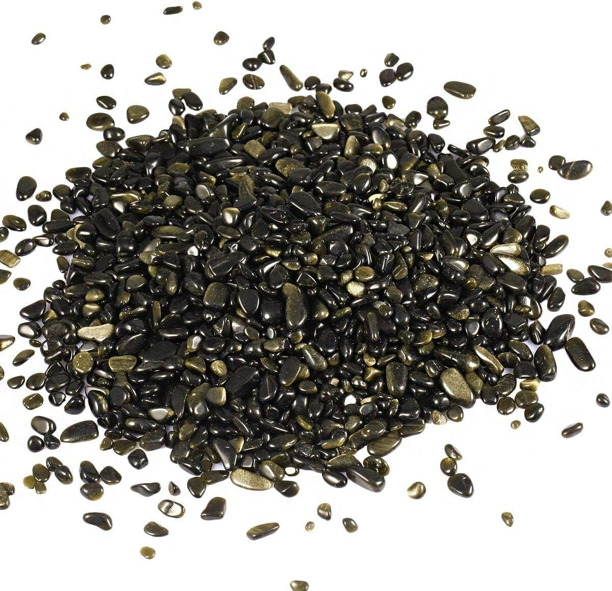 Gold Obsidian Tumbled Chips Crushed Stone Healing Reiki Crystal Jewelry Making Home Decoration