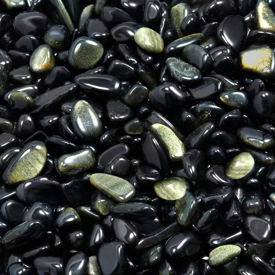 Gold Obsidian Tumbled Chips Crushed Stone Healing Reiki Crystal Jewelry Making Home Decoration