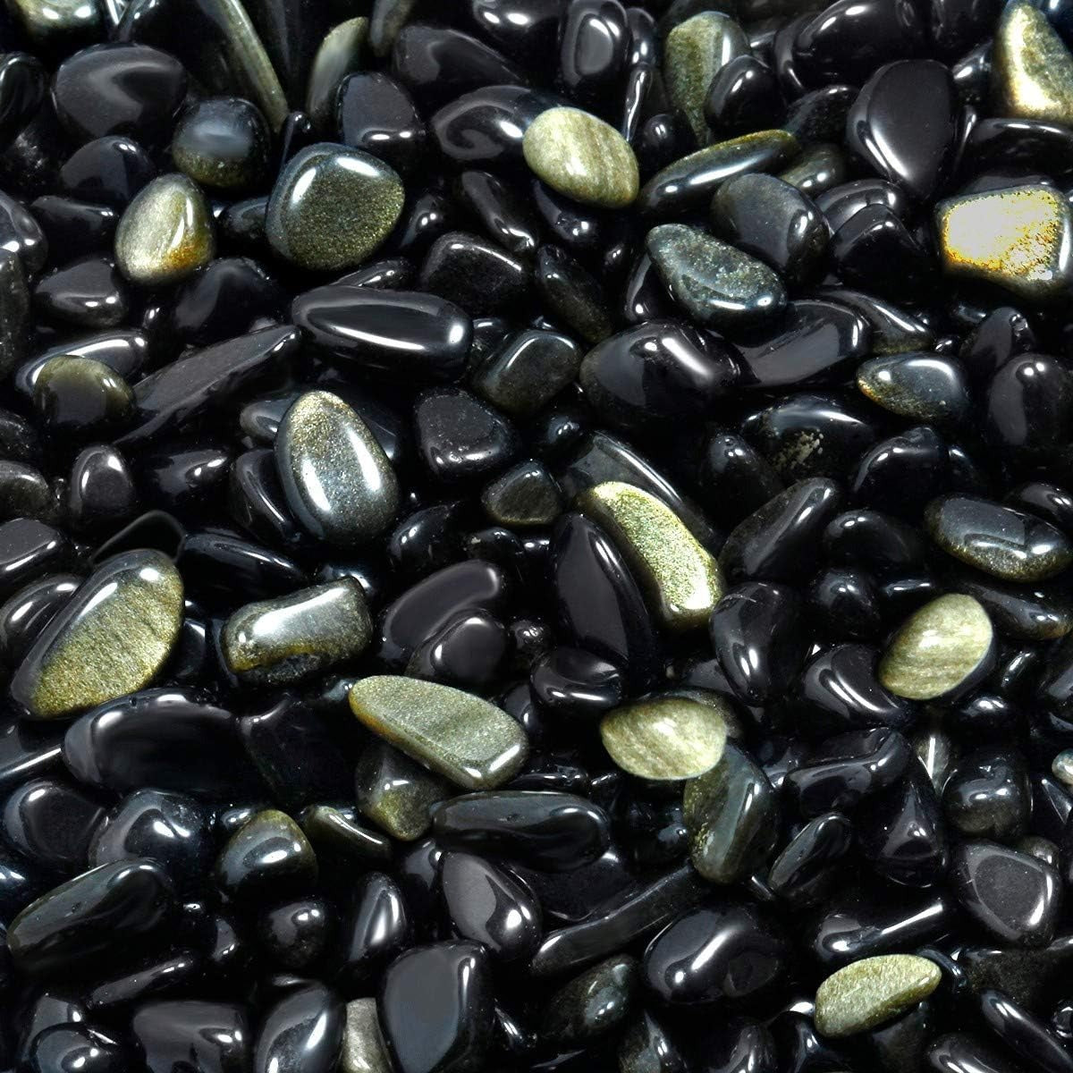 Gold Obsidian Tumbled Chips Crushed Stone Healing Reiki Crystal Jewelry Making Home Decoration