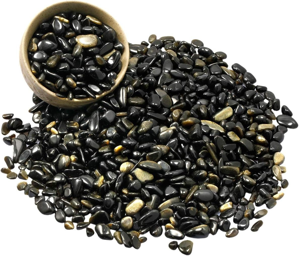 Gold Obsidian Tumbled Chips Crushed Stone Healing Reiki Crystal Jewelry Making Home Decoration