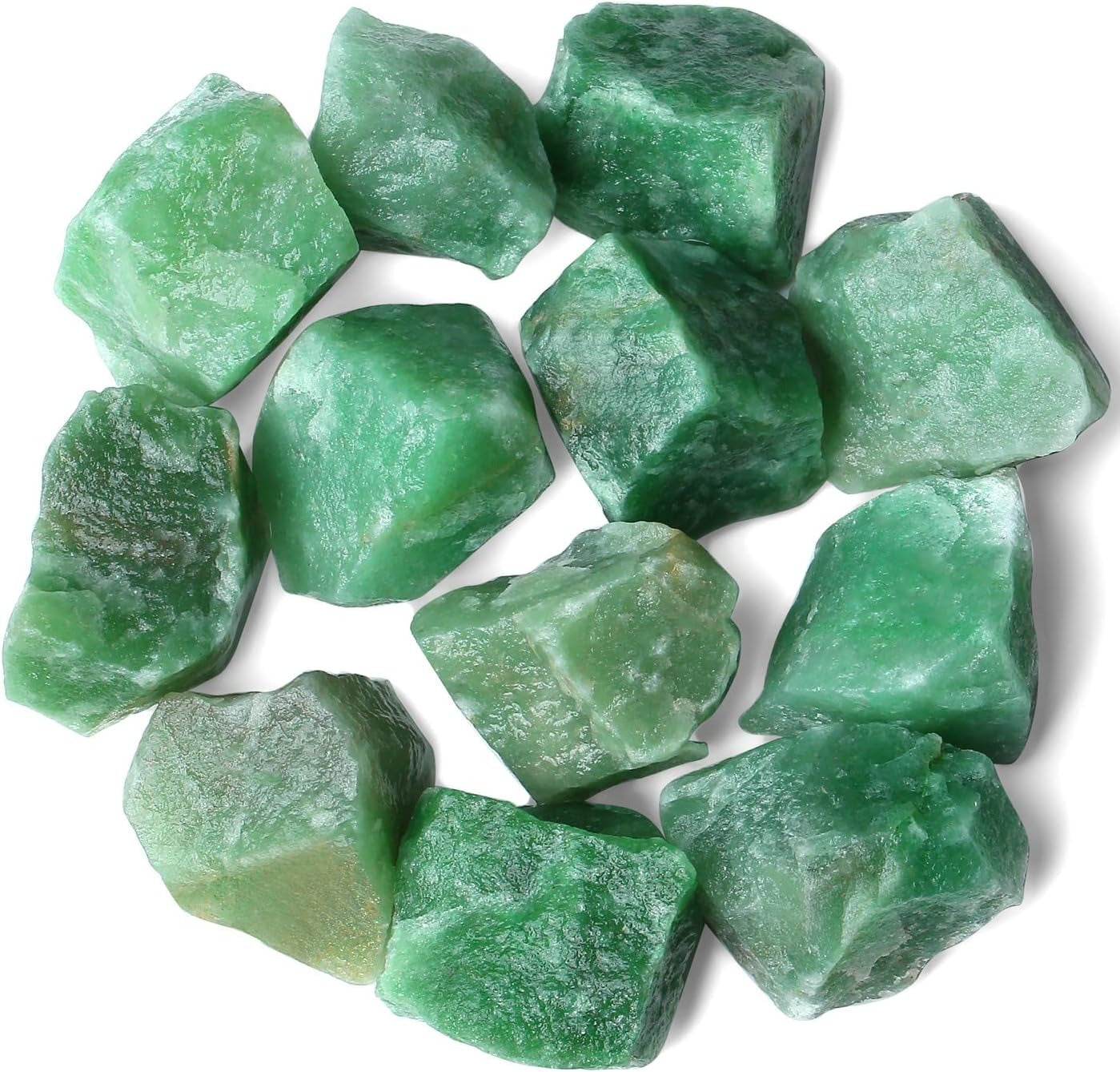Bulk Green Aventurine Healing Crystals Large 1" Natural Raw Stones Crystal for Reiki Healing, Wicca, witchcraft, Tumbling, Cabbing, Fountain Rocks, Decoration, Polishing