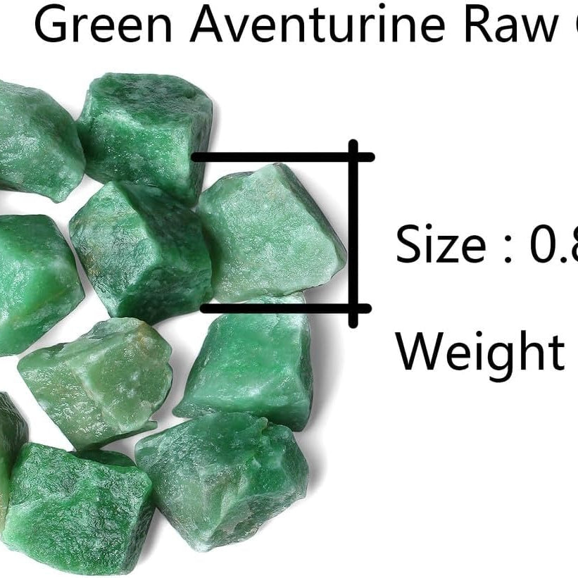 Bulk Green Aventurine Healing Crystals Large 1" Natural Raw Stones Crystal for Reiki Healing, Wicca, witchcraft, Tumbling, Cabbing, Fountain Rocks, Decoration, Polishing