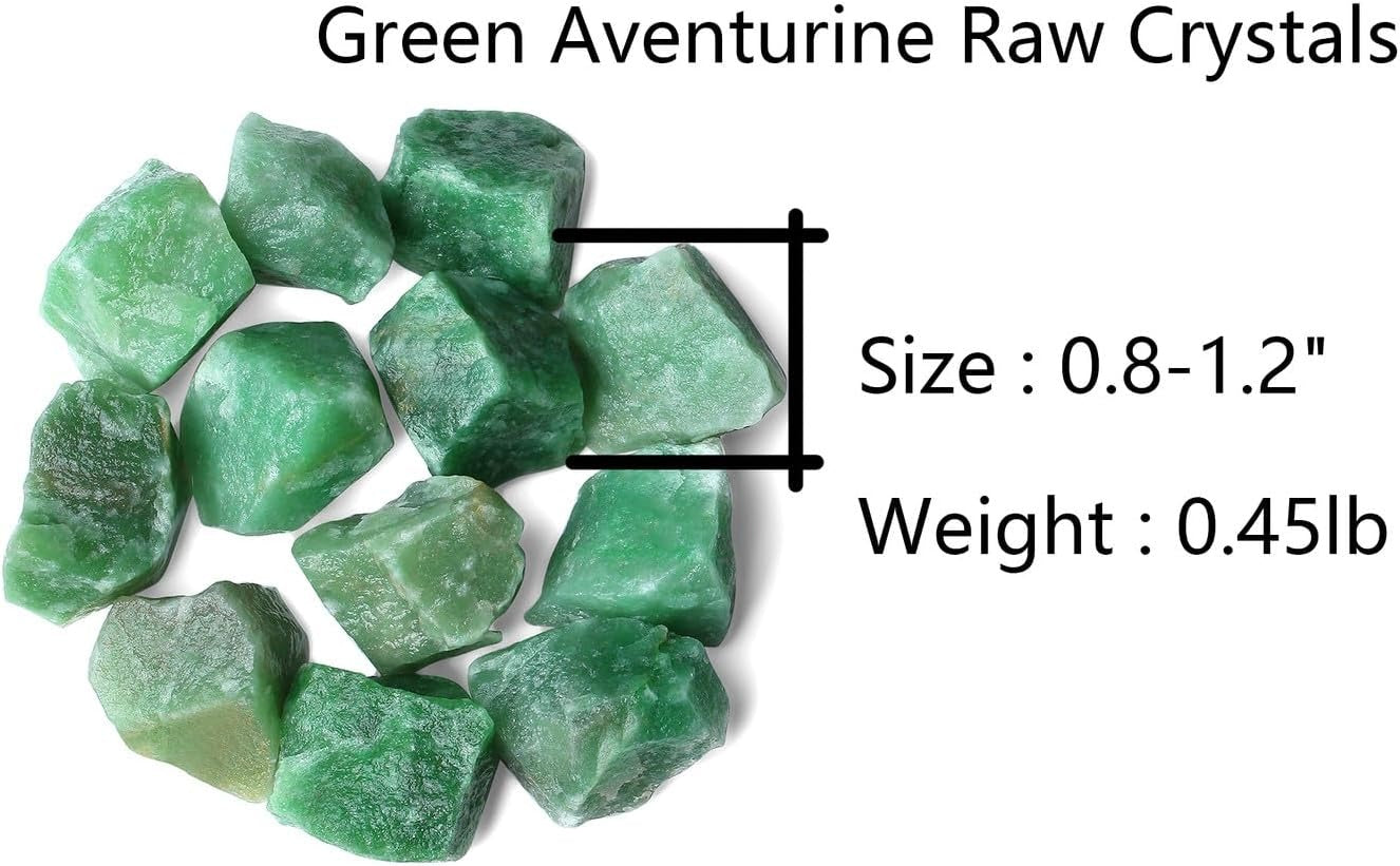 Bulk Green Aventurine Healing Crystals Large 1" Natural Raw Stones Crystal for Reiki Healing, Wicca, witchcraft, Tumbling, Cabbing, Fountain Rocks, Decoration, Polishing