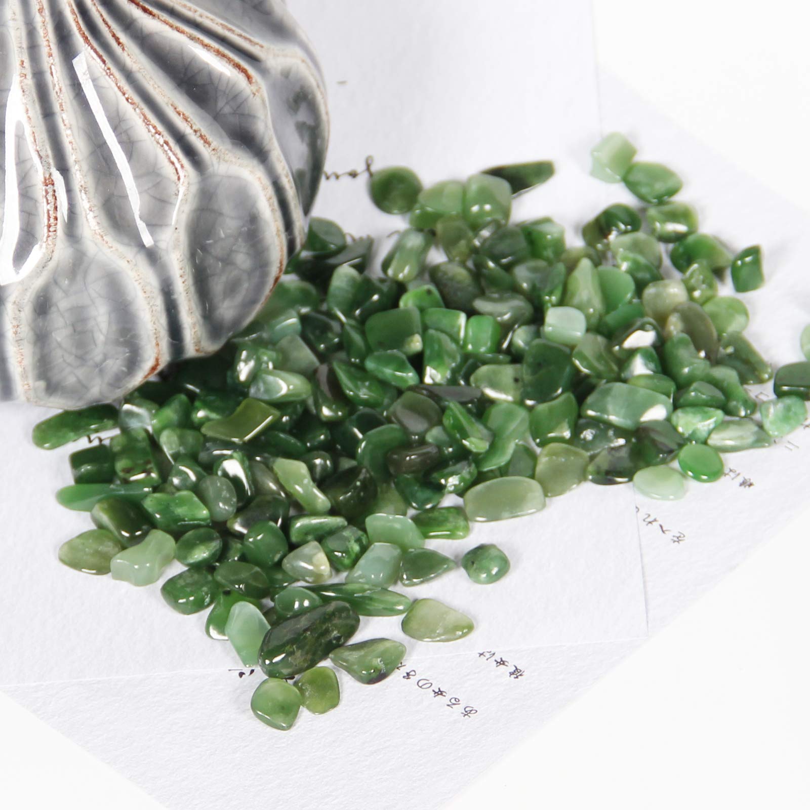 Green Jasper Tumbled Chips Crushed Stone Healing Reiki Crystal Jewelry Making Home Decoration