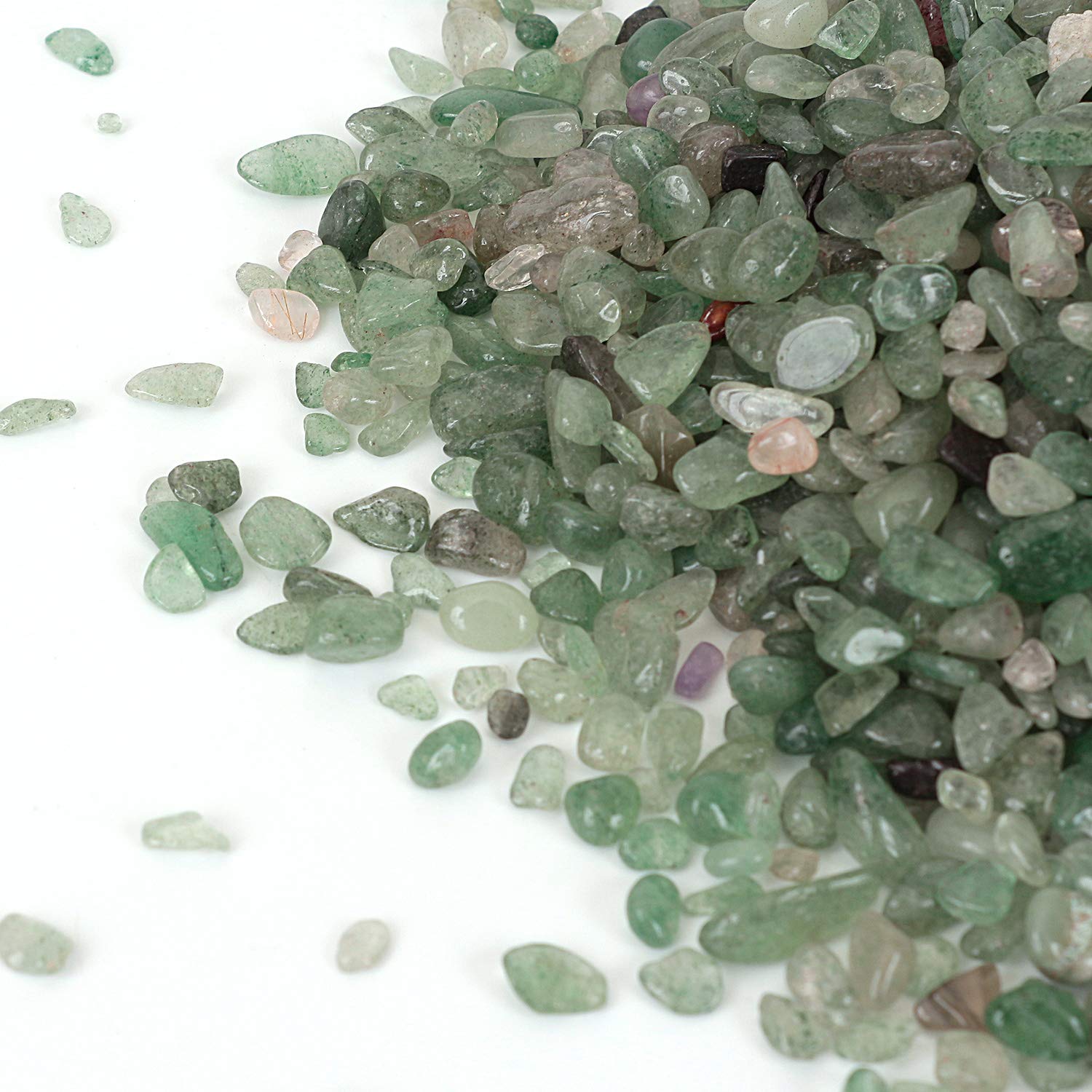 Green Strawberry Tumbled Chips Crushed Stone Healing Reiki Crystal Jewelry Making Home Decoration