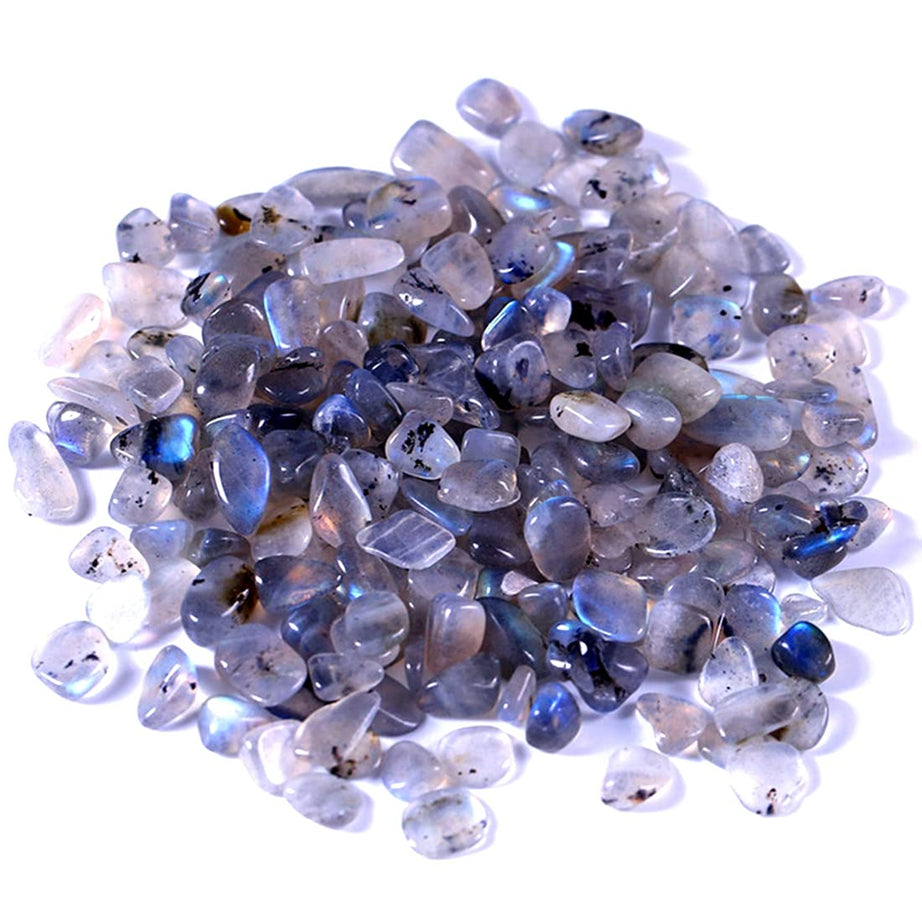 Grey Moonstone Tumbled Chips Crushed Stone Healing Reiki Crystal Jewelry Making Home Decoration