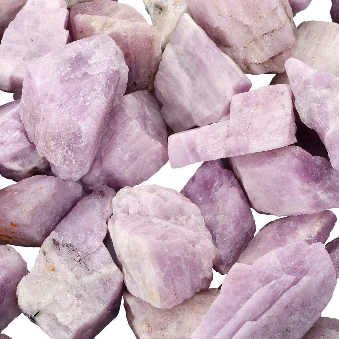 Bulk Kunzite Healing Crystals Large 1" Natural Raw Stones Crystal for Reiki Healing, Wicca, witchcraft, Tumbling, Cabbing, Fountain Rocks, Decoration, Polishing