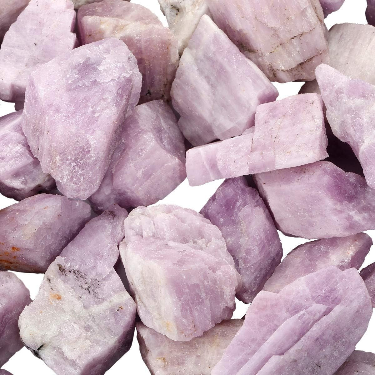 Bulk Kunzite Healing Crystals Large 1" Natural Raw Stones Crystal for Reiki Healing, Wicca, witchcraft, Tumbling, Cabbing, Fountain Rocks, Decoration, Polishing