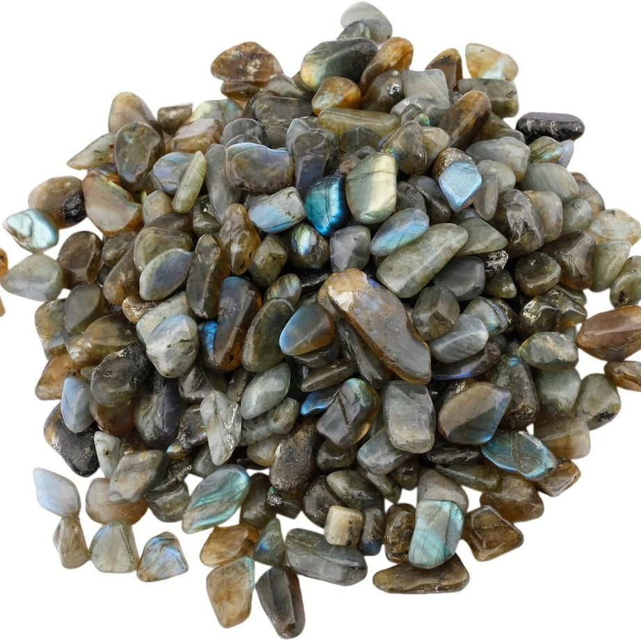 Labradorite Tumbled Chips Crushed Stone Healing Reiki Crystal Jewelry Making Home Decoration