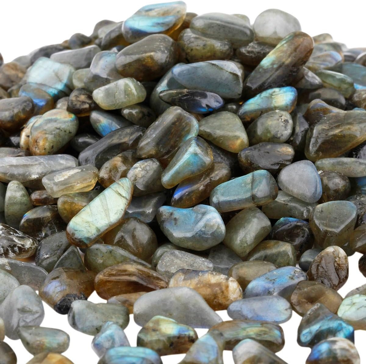 Labradorite Tumbled Chips Crushed Stone Healing Reiki Crystal Jewelry Making Home Decoration
