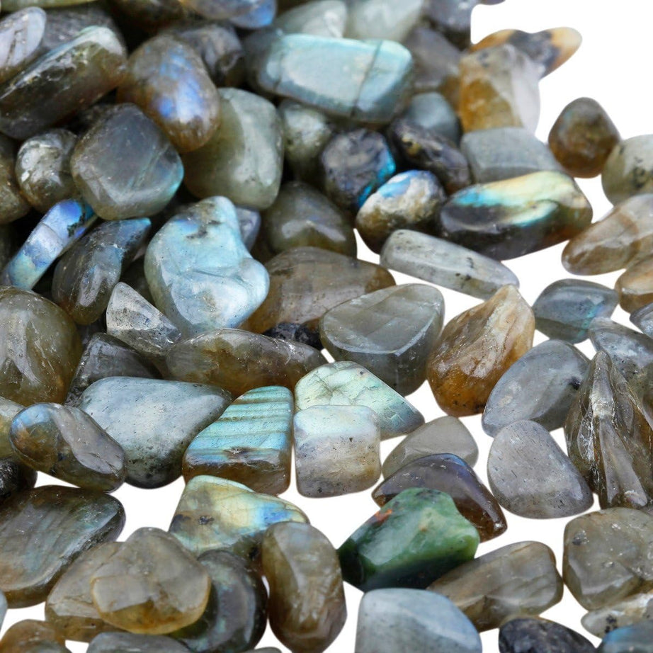Labradorite Tumbled Chips Crushed Stone Healing Reiki Crystal Jewelry Making Home Decoration