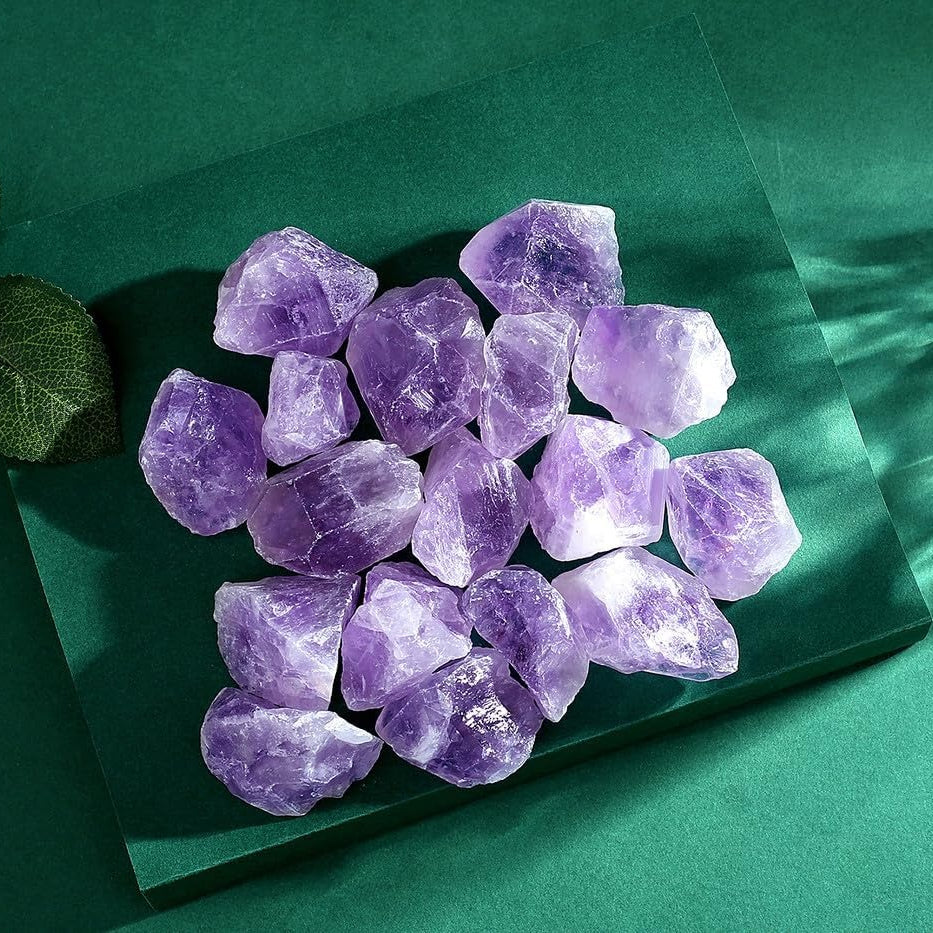 Bulk Light Amethyst Healing Crystals Large 1" Natural Raw Stones Crystal for Reiki Healing, Wicca, witchcraft, Tumbling, Cabbing, Fountain Rocks, Decoration, Polishing