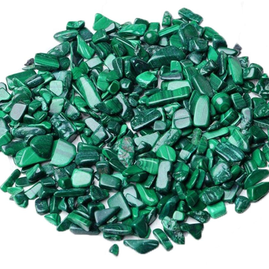 Malachite Tumbled Chips Crushed Stone Healing Reiki Crystal Jewelry Making Home Decoration