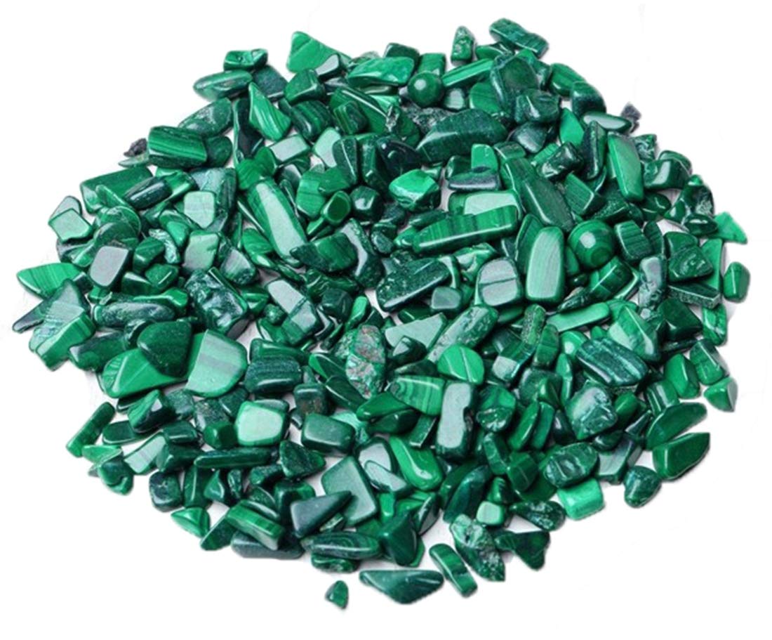 Malachite Tumbled Chips Crushed Stone Healing Reiki Crystal Jewelry Making Home Decoration