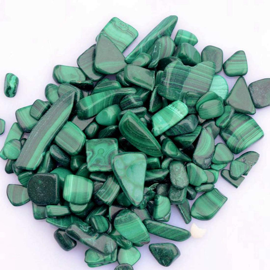 Malachite Tumbled Chips Crushed Stone Healing Reiki Crystal Jewelry Making Home Decoration