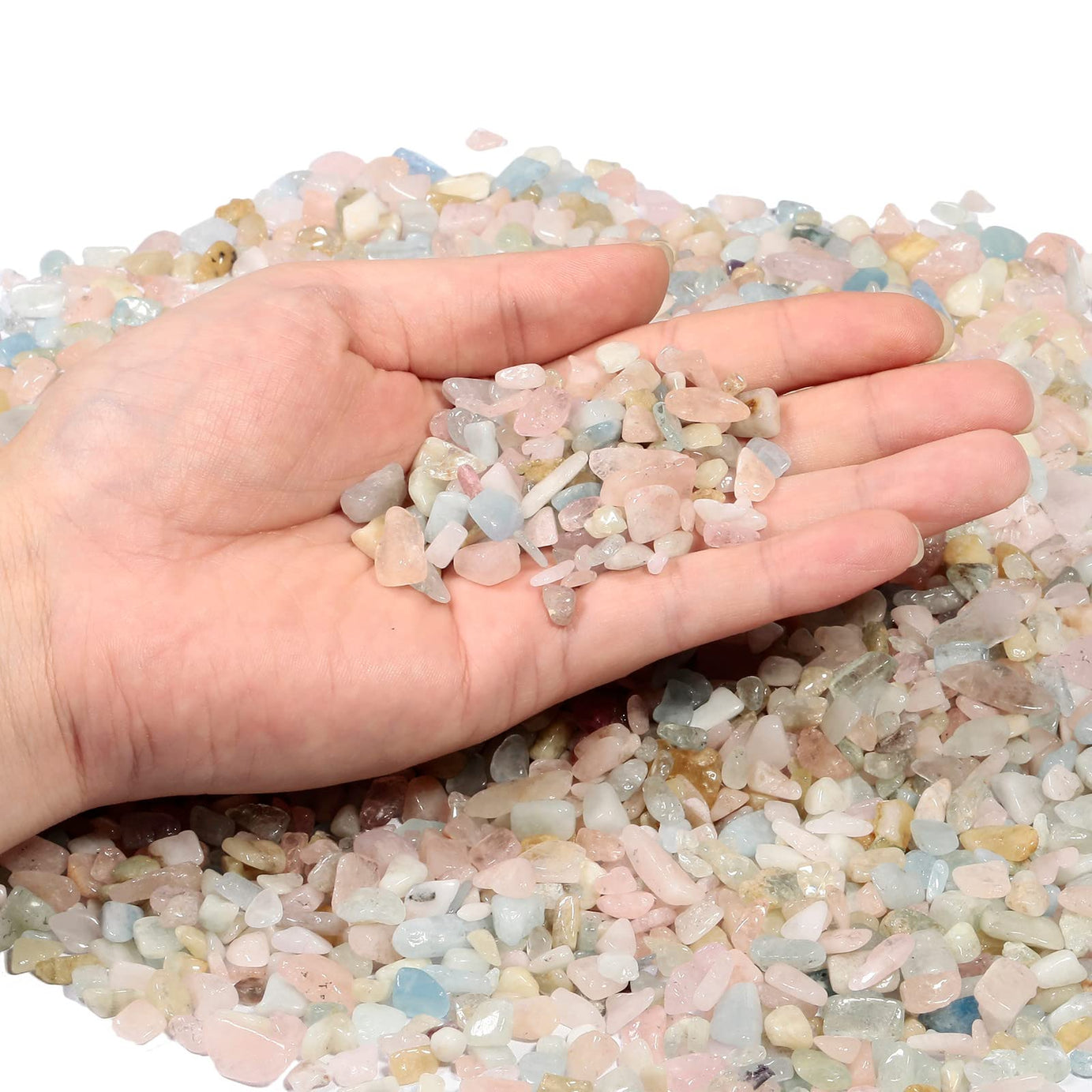 Morganite Tumbled Chips Crushed Stone Healing Reiki Crystal Jewelry Making Home Decoration