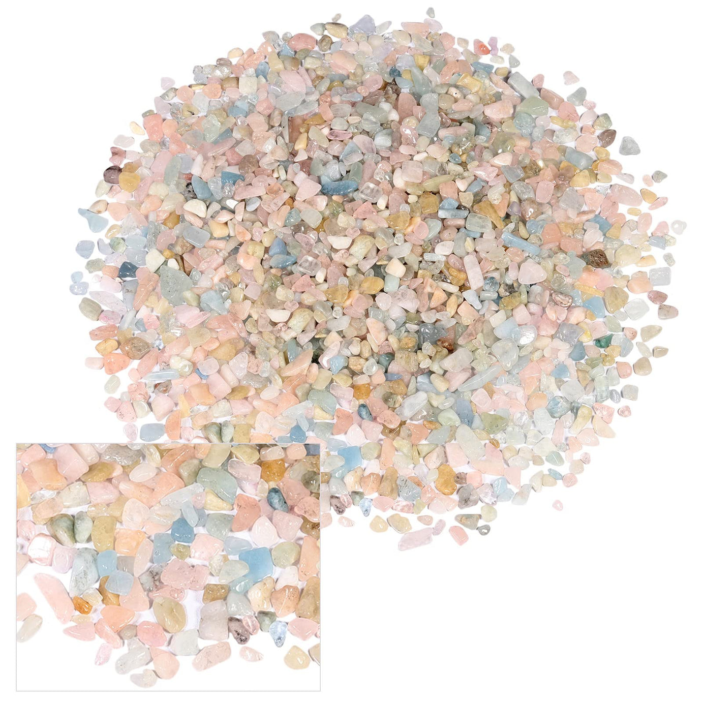 Morganite Tumbled Chips Crushed Stone Healing Reiki Crystal Jewelry Making Home Decoration