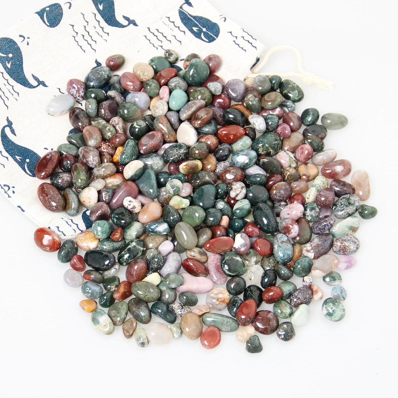 Ocean Jasper Tumbled Chips Crushed Stone Healing Reiki Crystal Jewelry Making Home Decoration