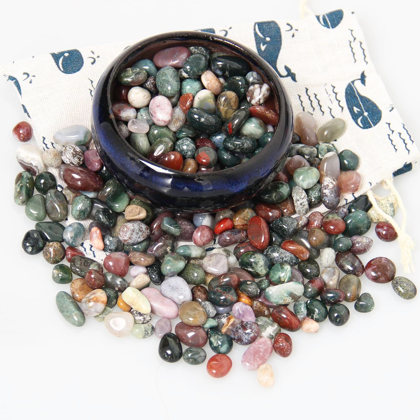 Ocean Jasper Tumbled Chips Crushed Stone Healing Reiki Crystal Jewelry Making Home Decoration