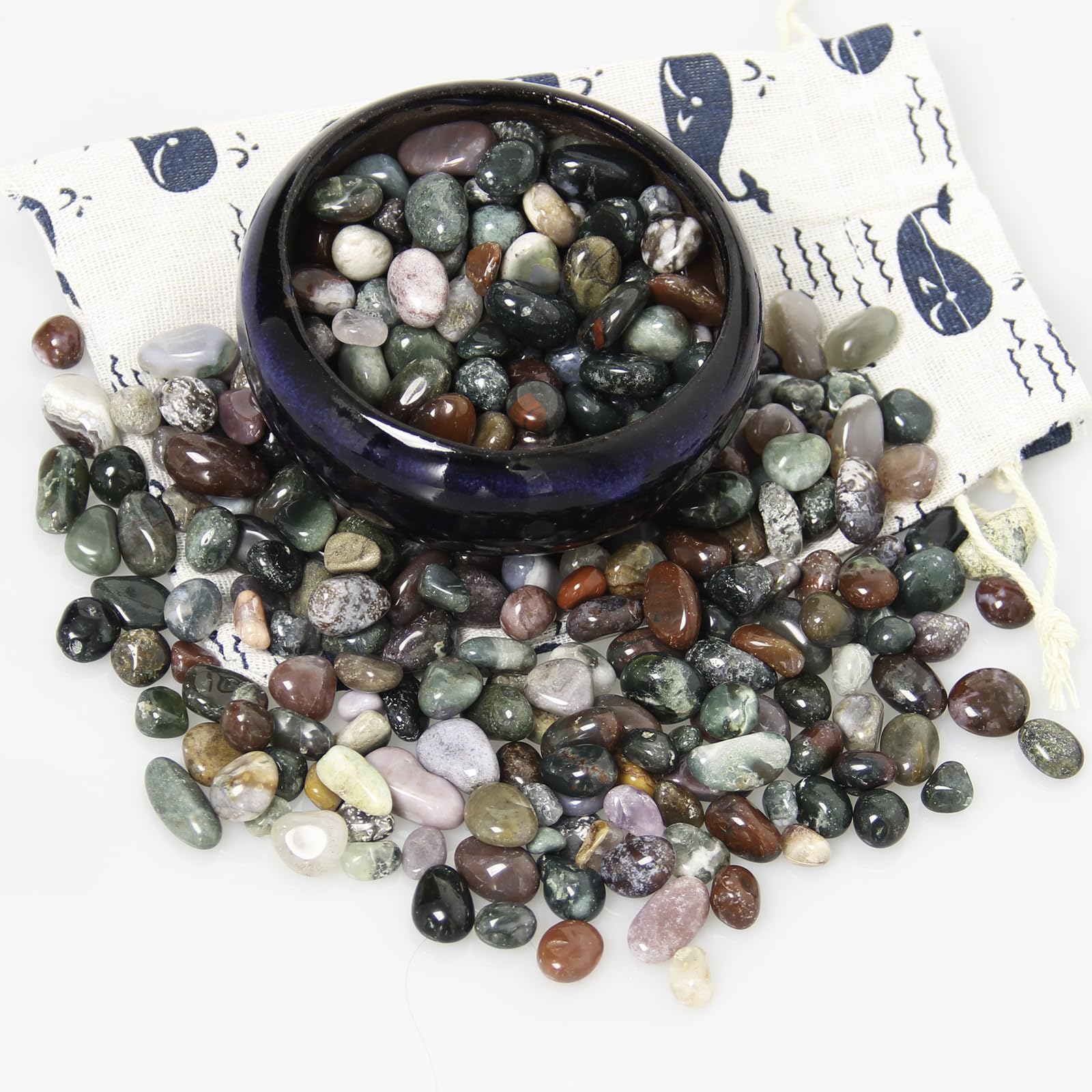 Ocean Jasper Tumbled Chips Crushed Stone Healing Reiki Crystal Jewelry Making Home Decoration
