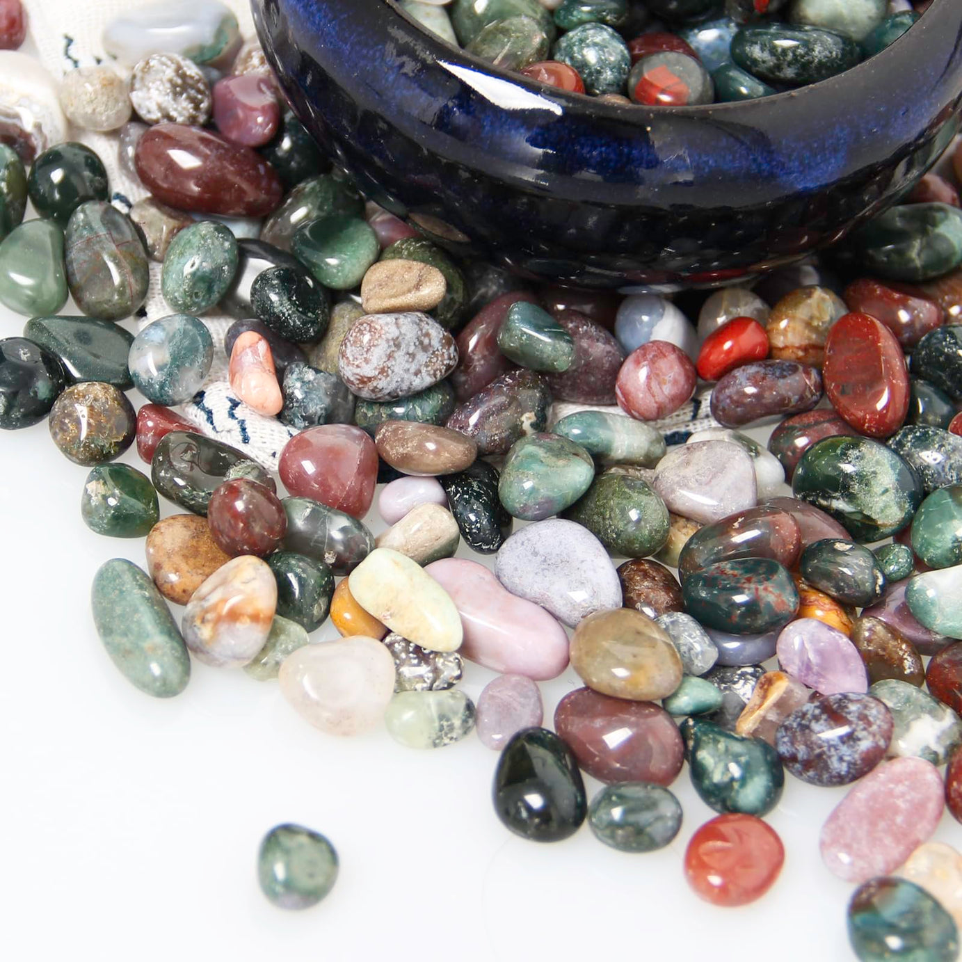 Ocean Jasper Tumbled Chips Crushed Stone Healing Reiki Crystal Jewelry Making Home Decoration