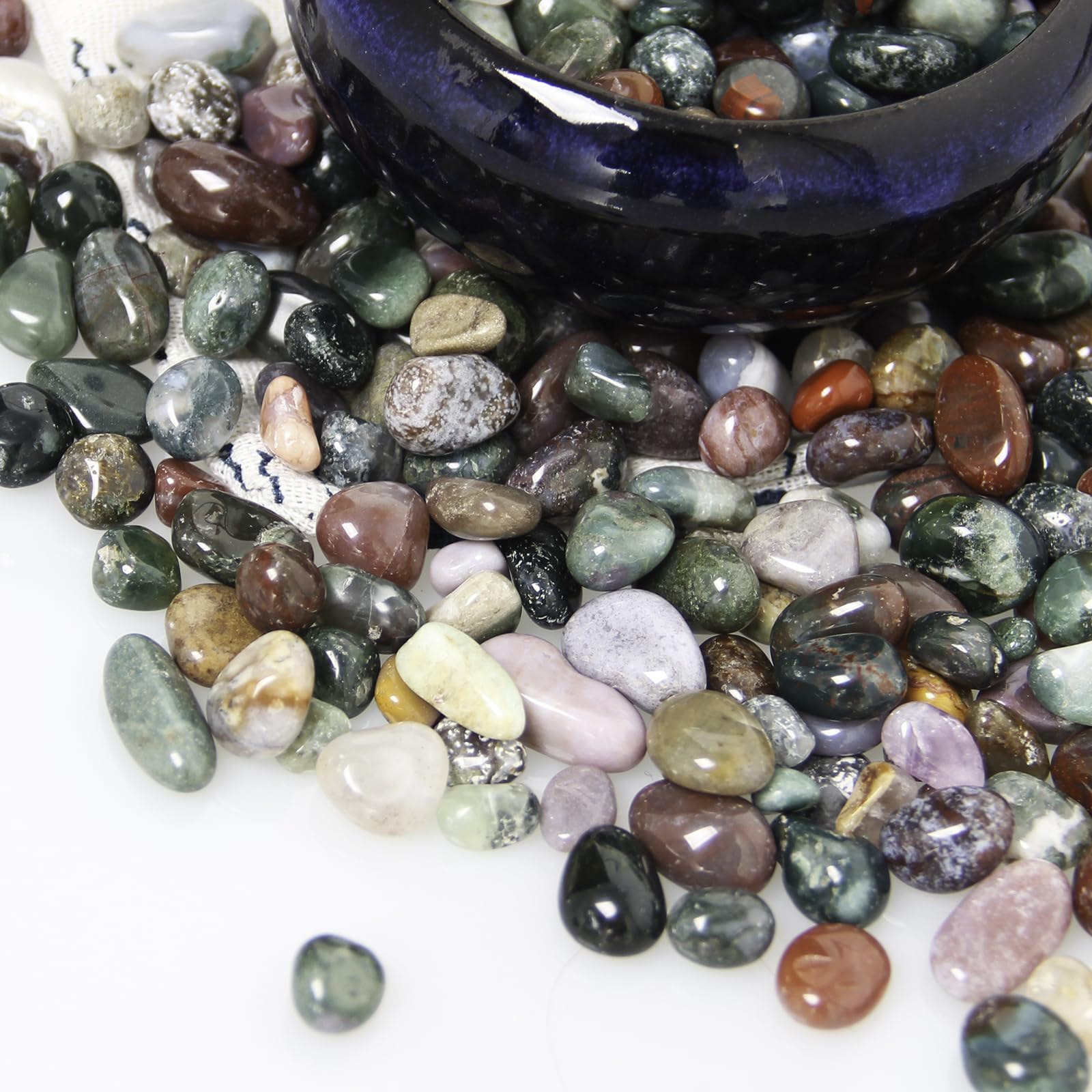 Ocean Jasper Tumbled Chips Crushed Stone Healing Reiki Crystal Jewelry Making Home Decoration