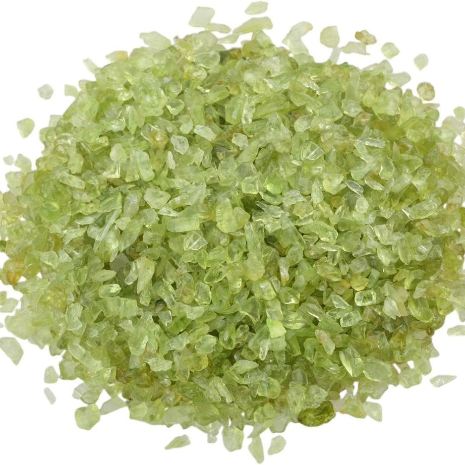 Peridot Tumbled Chips Crushed Stone Healing Reiki Crystal Jewelry Making Home Decoration