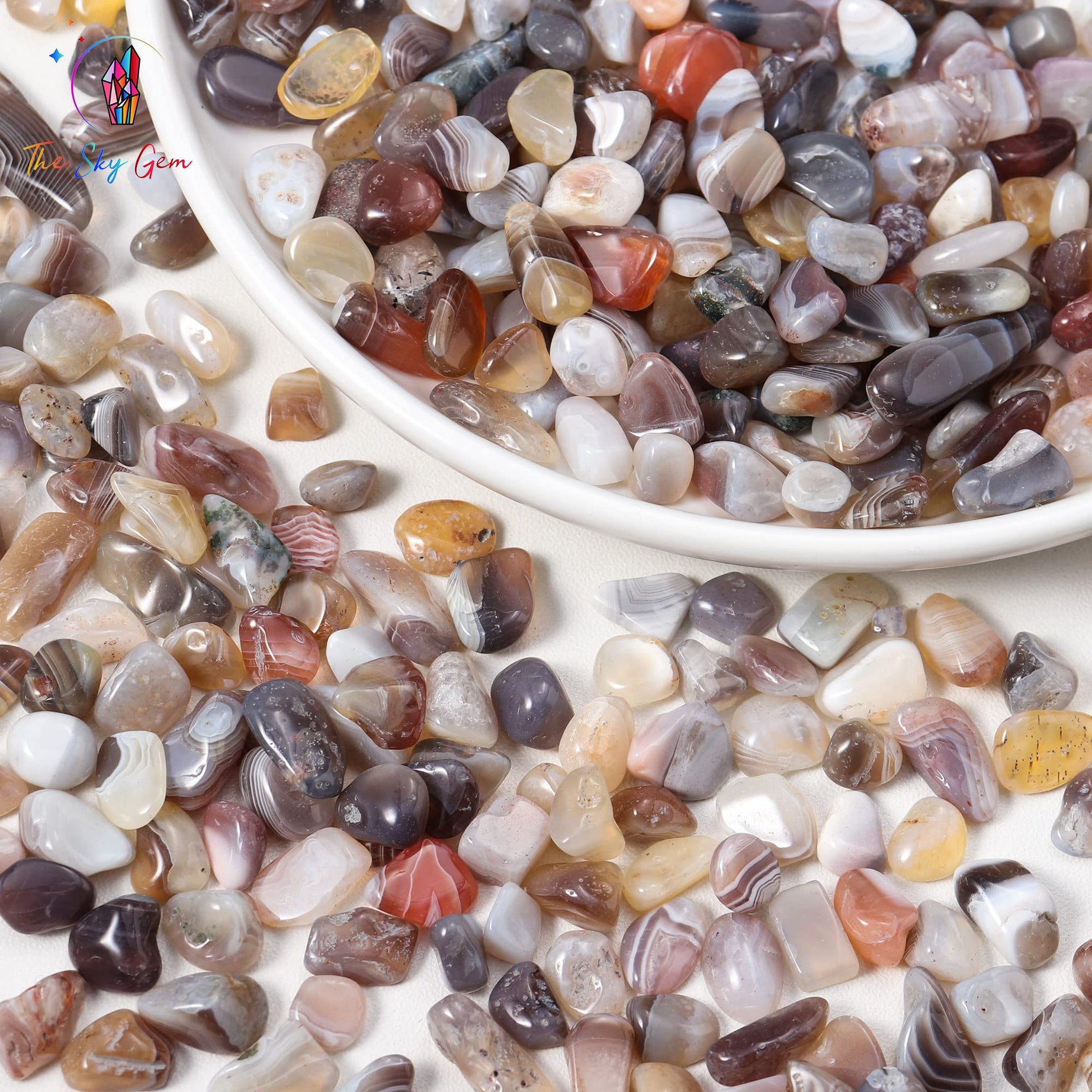 Persian Agate Tumbled Chips Crushed Stone Healing Reiki Crystal Jewelry Making Home Decoration