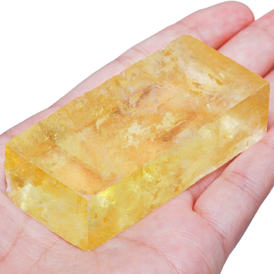 Bulk Rainbow Orange Optical Calcite Healing Crystals Large 1" Natural Raw Stones Crystal for Reiki Healing, Wicca, witchcraft, Tumbling, Cabbing, Fountain Rocks, Decoration, Polishing
