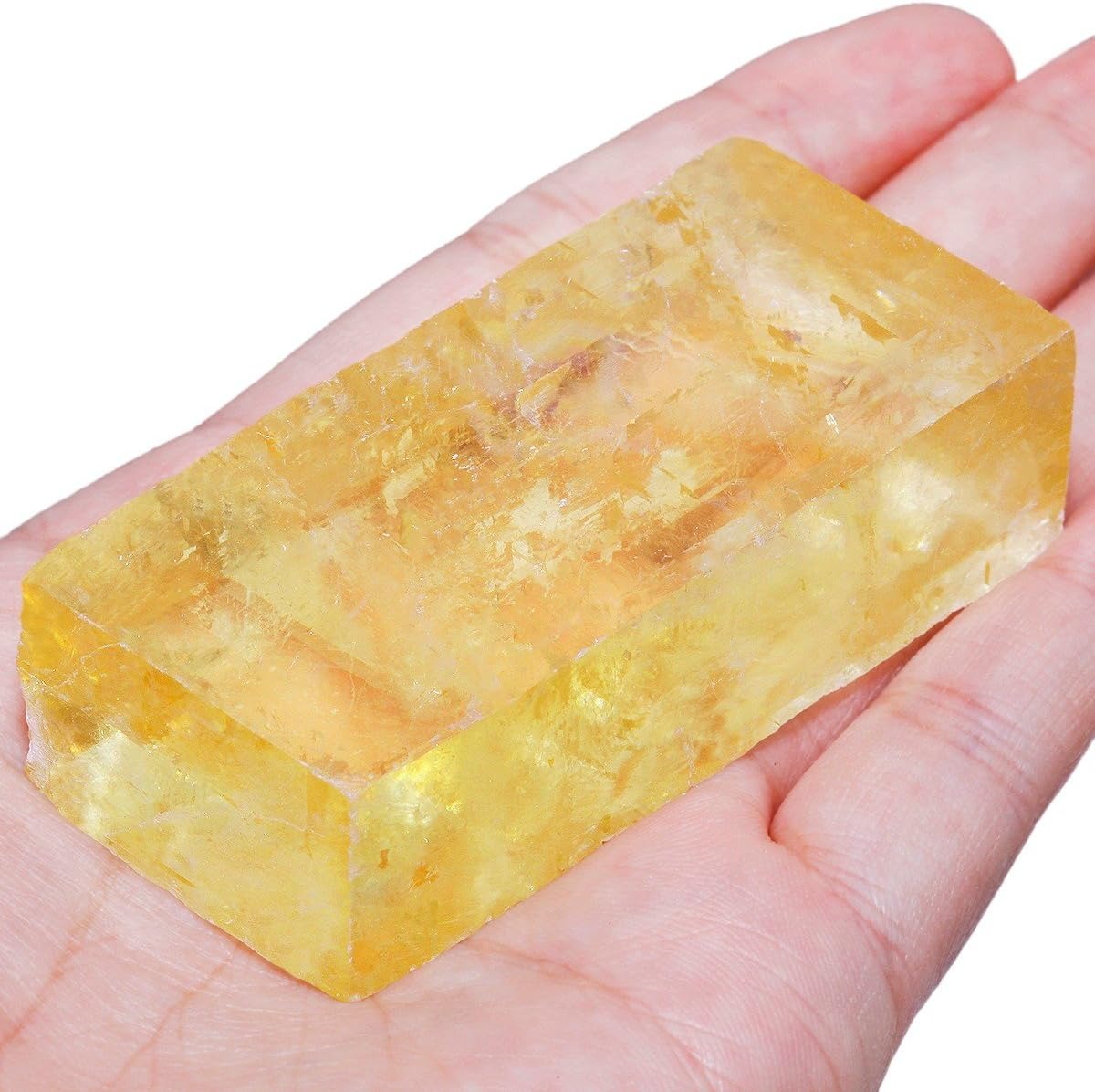 Bulk Rainbow Orange Optical Calcite Healing Crystals Large 1" Natural Raw Stones Crystal for Reiki Healing, Wicca, witchcraft, Tumbling, Cabbing, Fountain Rocks, Decoration, Polishing