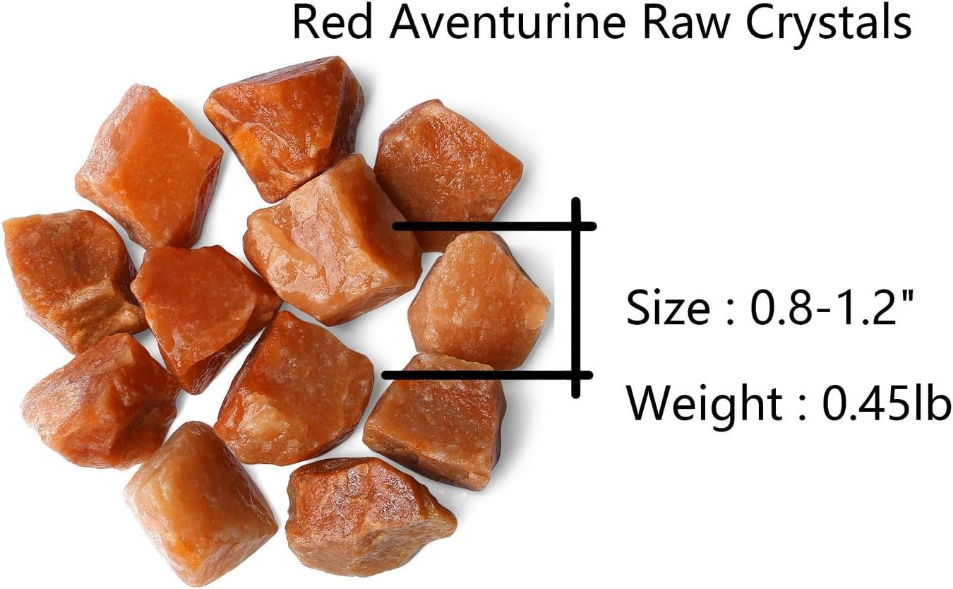 Bulk Red Aventurine Healing Crystals Large 1" Natural Raw Stones Crystal for Reiki Healing, Wicca, witchcraft, Tumbling, Cabbing, Fountain Rocks, Decoration, Polishing