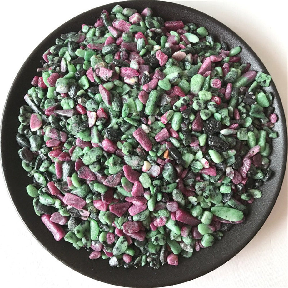 Ruby in Fuchsite Tumbled Chips Crushed Stone Healing Reiki Crystal Jewelry Making Home Decoration