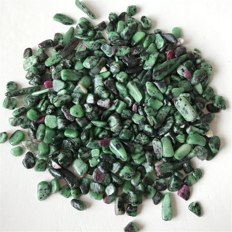 Ruby in Fuchsite Tumbled Chips Crushed Stone Healing Reiki Crystal Jewelry Making Home Decoration