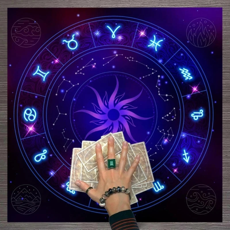Tarots Tablecloth Rune Divinations Table Cover Astrology Oracles Board Game Mat Square Shape Pendulum Altar Table Cloth