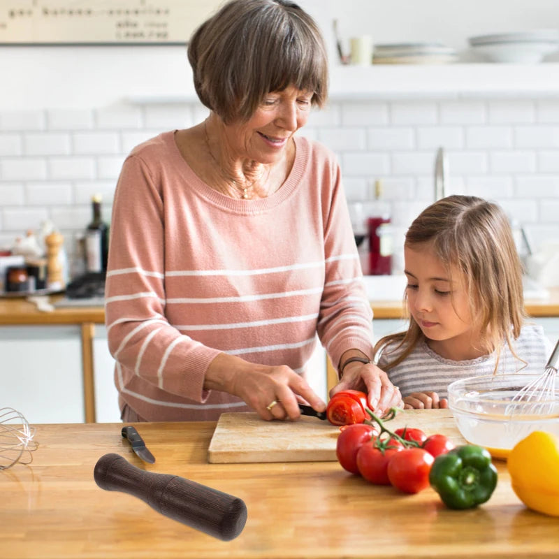 Pedestal Stick Mortero Garlic Press Spice Wood Pestle Bar Crusher