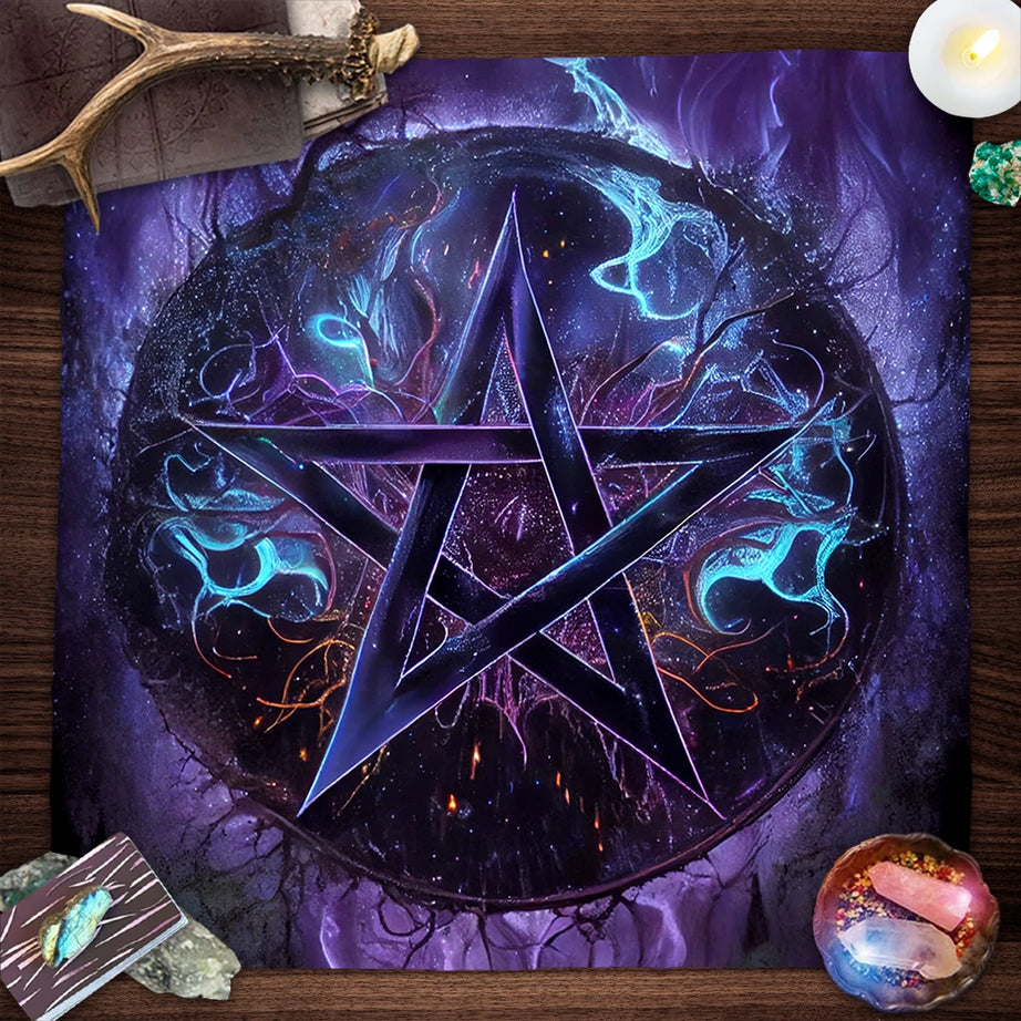 Star Pattern Tarot Tablecloth for Party Decoration Tarot Witch Altar Cloth Pagan Table Cloth Astrology Table Cover for Card Game