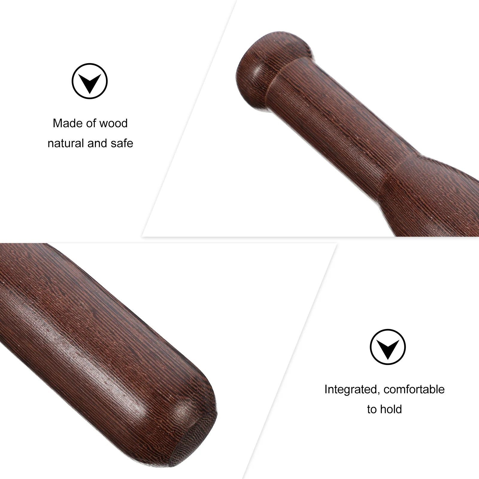 Pedestal Stick Mortero Garlic Press Spice Wood Pestle Bar Crusher