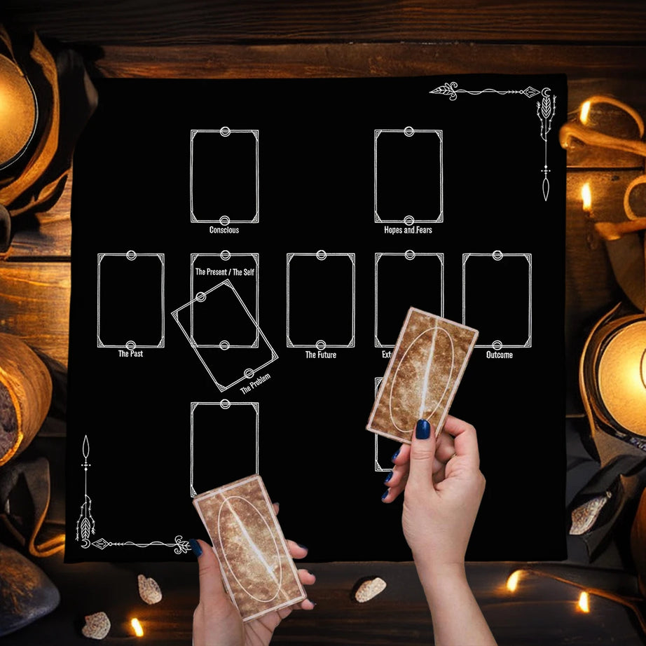 Versatile Card Reading Card Game Tarot Table Cloth Altar Cloth Home Decor Polyester Tarot Divination Table Cloth For Reading