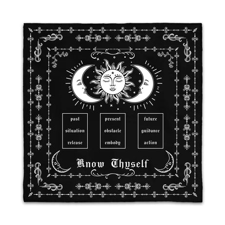Know Thyself Tarot Spread Cloth Tarot Cloth sun moon Spread Tarot Reading Cloth Altar Cloth Alter Altar Decor Witch home Decor
