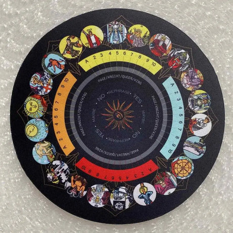 Divination Board - Round Pendulum Mat Rubber Pendulum Divining Mat Altar Tarot Table Cloth For Spiritual Healing Balance