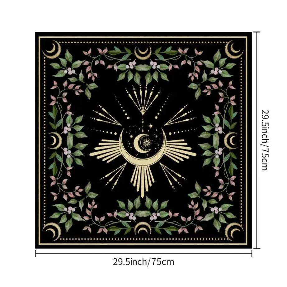 Colorful Moonlight Flower Tarot Card Table Cloth Rose Butterfly Altar Card Mat Floral Witchcraft Astrology Supplies