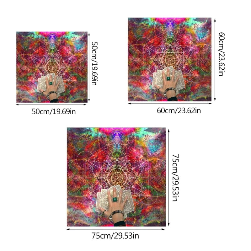 Tarots Table Altar Cloth Metaphysical Board Game Mat Pendulum Divination Altar Tablecloth Board Game Cards Pad