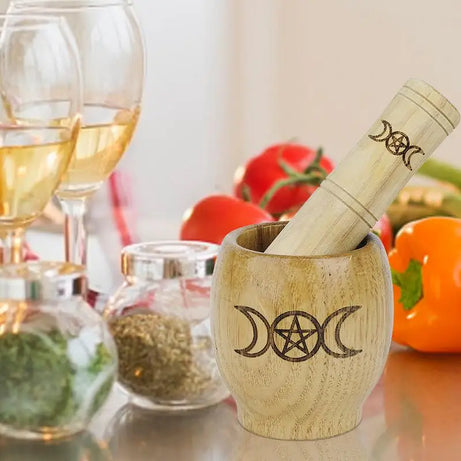 Wooden Mortar and Pestle Set Eco-Friendly, Durable, Enchanting Design