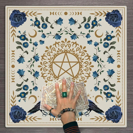 Reading Tarot Cushion Witchcraft Lodge Centerpiece Gift Ornament Altar Cloth Changing Sun Moon Flower
