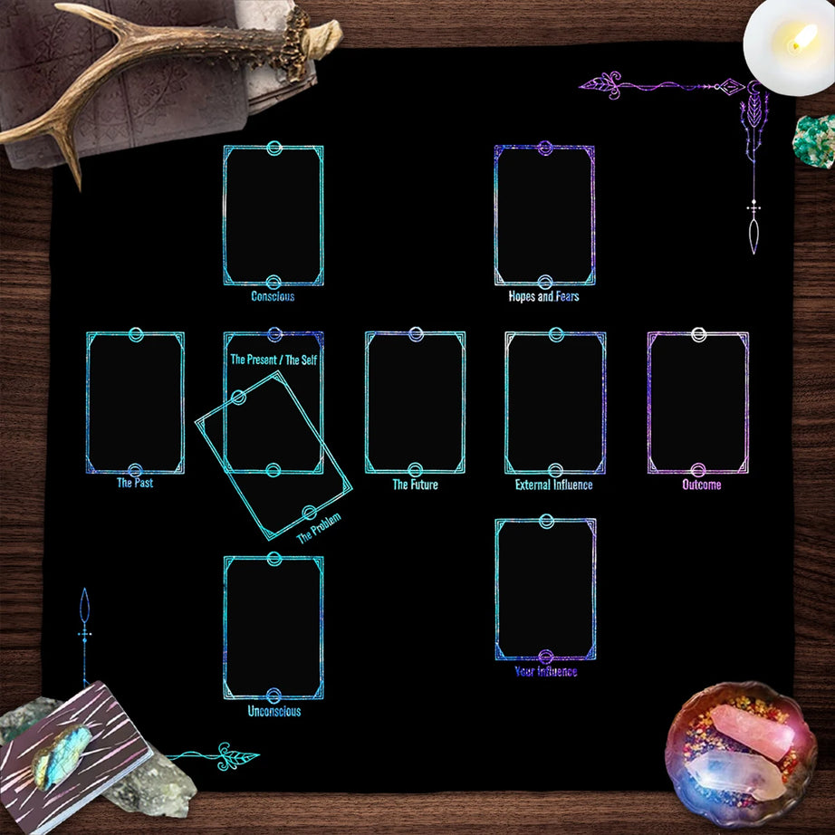 Versatile Card Reading Card Game Tarot Table Cloth Altar Cloth Home Decor Polyester Tarot Divination Table Cloth For Reading